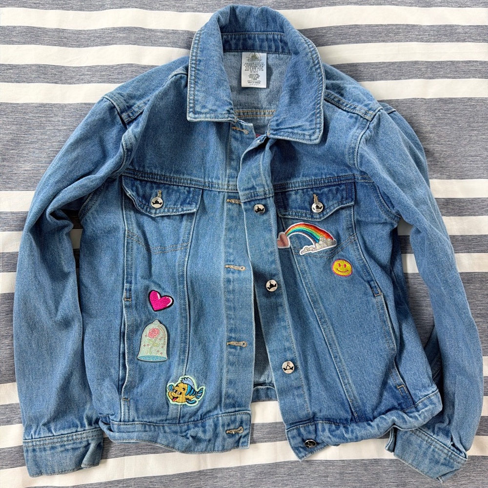 Disney Embroidered Denim Jacket Girls Size 11/12
